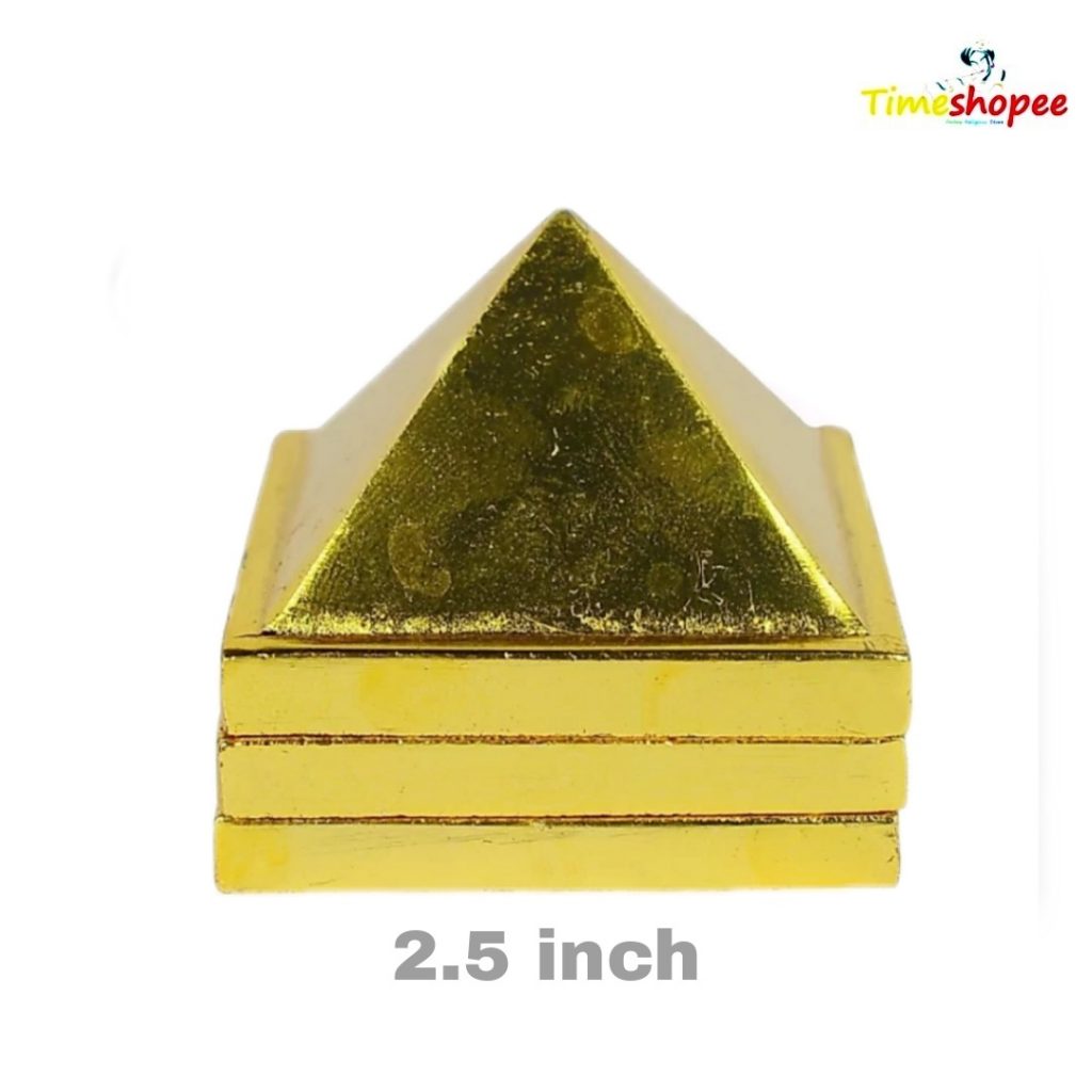 Vaastu Pyramid 3 Layers Golden Set of 3 for Positivity and Goodluck