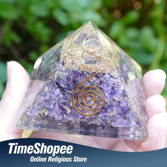 Amethyst Orgone Pyramid Lab Certified for Healing Energy & Vastu Balance