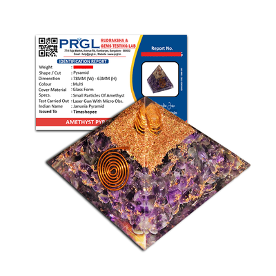 Amethyst Orgone Pyramid Lab Certified for Healing Energy & Vastu Balance