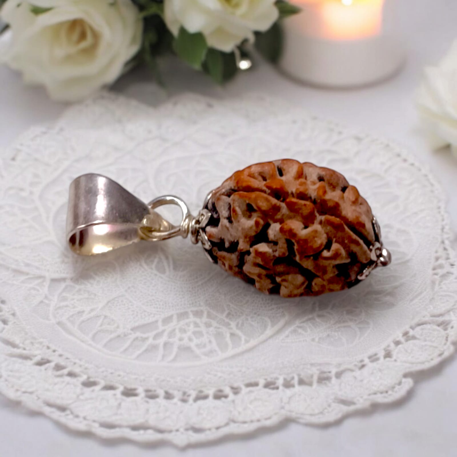 3 Mukhi Rudraksha pendant with lab certification from Timeshopee