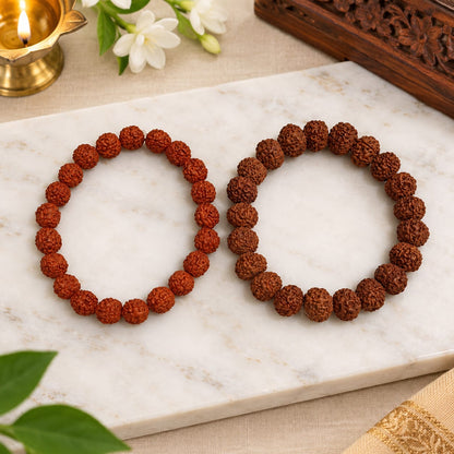 5 Mukhi 7 Mukhi Rudraksha Bracelet Combo Lab Certified Stretchable Spiritual Bracelet