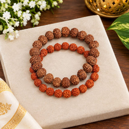 5 Mukhi 7 Mukhi Rudraksha Bracelet Combo Lab Certified Stretchable Spiritual Bracelet