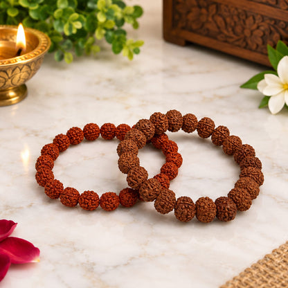 5 Mukhi 7 Mukhi Rudraksha Bracelet Combo Lab Certified Stretchable Spiritual Bracelet