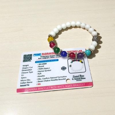 7 Chakra Howlite Bracelet • Lab Certified • Energy Healing & Meditation – Timeshopee