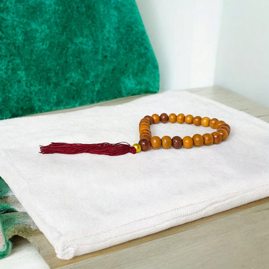 Safed Chandan Mala | 27+1 Beads Lab Certified | White Sandalwood – Timeshopee