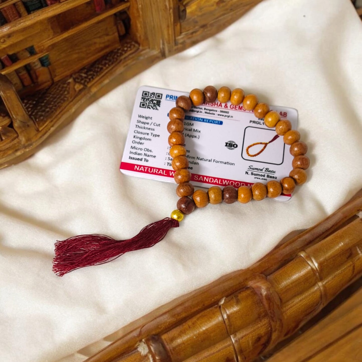 Safed Chandan Mala | 27+1 Beads Lab Certified | White Sandalwood – Timeshopee