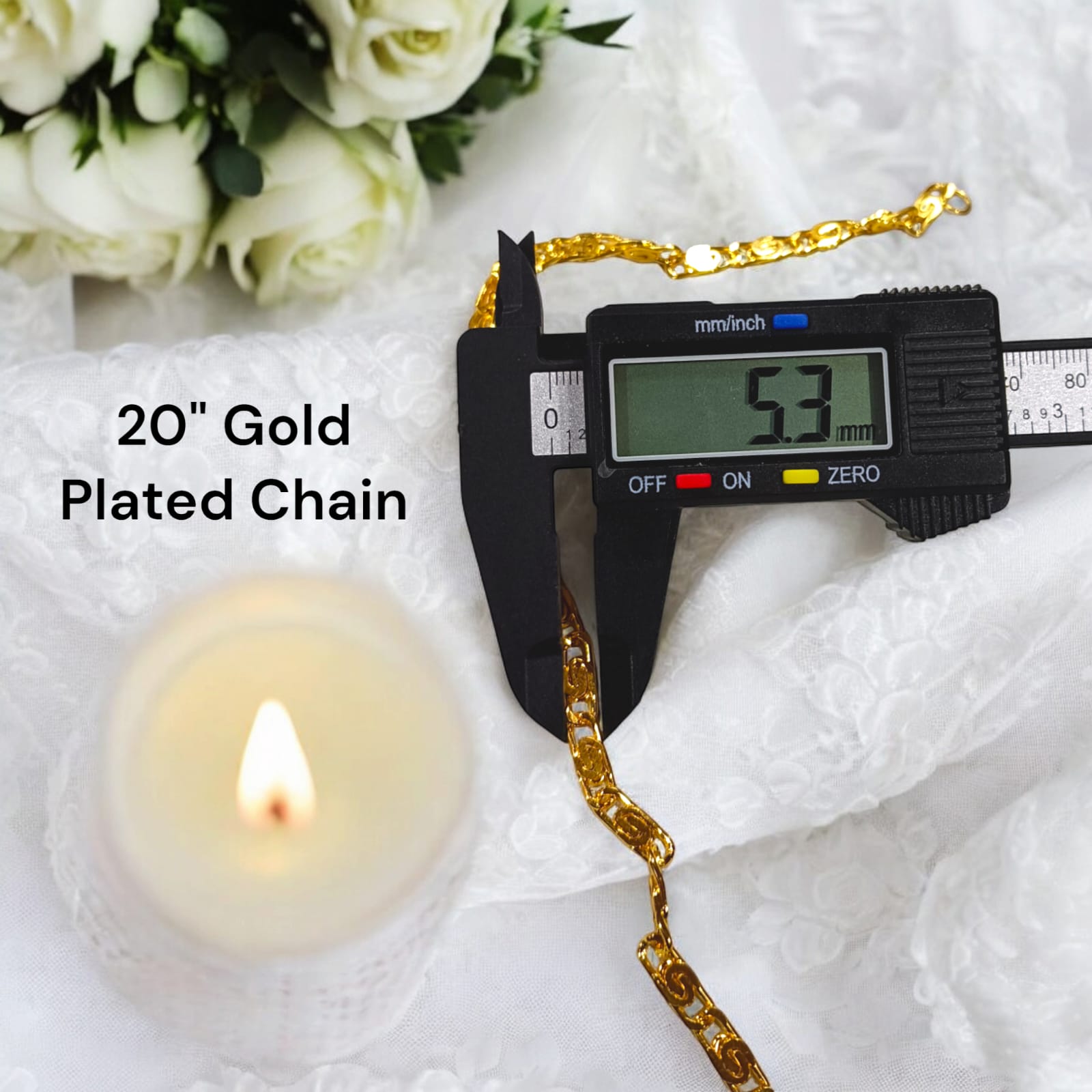 A 20-inch 1-gram gold plated chain featuring a vintage Nawabi design for both boys and girls.