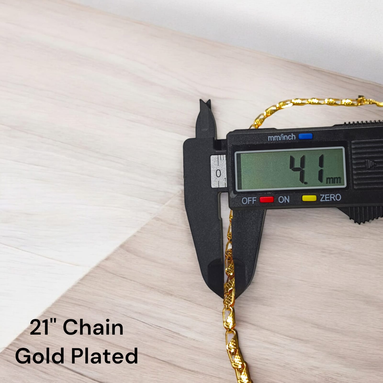 A 21-inch 1-gram gold plated chain featuring a vintage Nawabi design, suitable for both boys and girls.