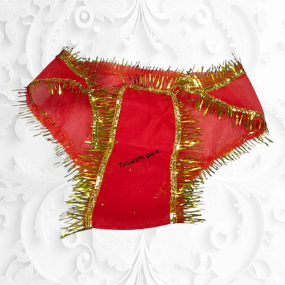 A red 18X18-inch traditional langot for Lord Hanuman, symbolizing strength and devotion, ideal for religious use in temples and home shrines.