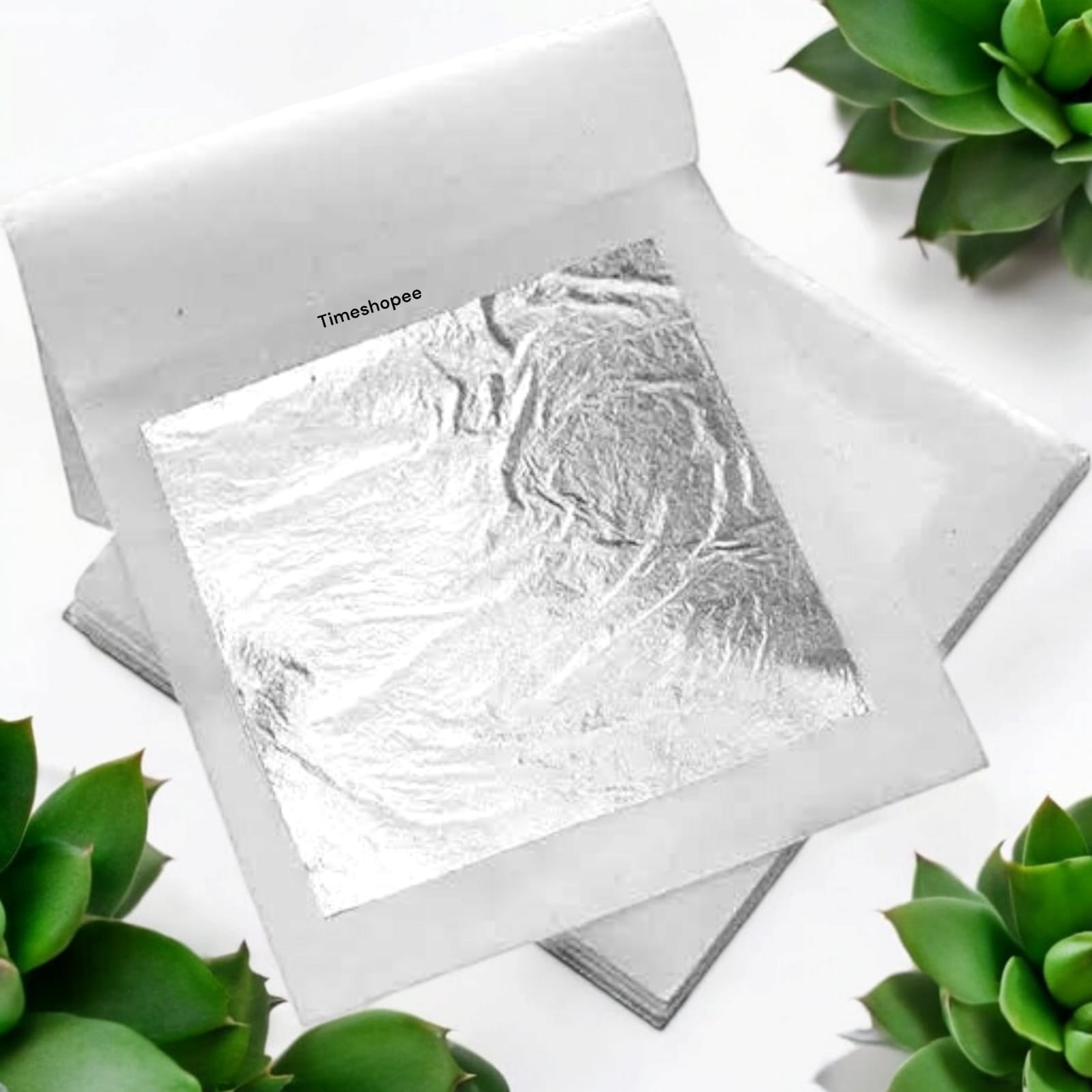 A set of 10 pure silver leaves (Chandi Vark) used for decorating offerings in religious ceremonies, particularly during Hanuman Ji worship.