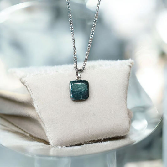 African Green Jade Healing Tumbled Stones Pendant With White Metal Chain Lab Certified By Timeshopee