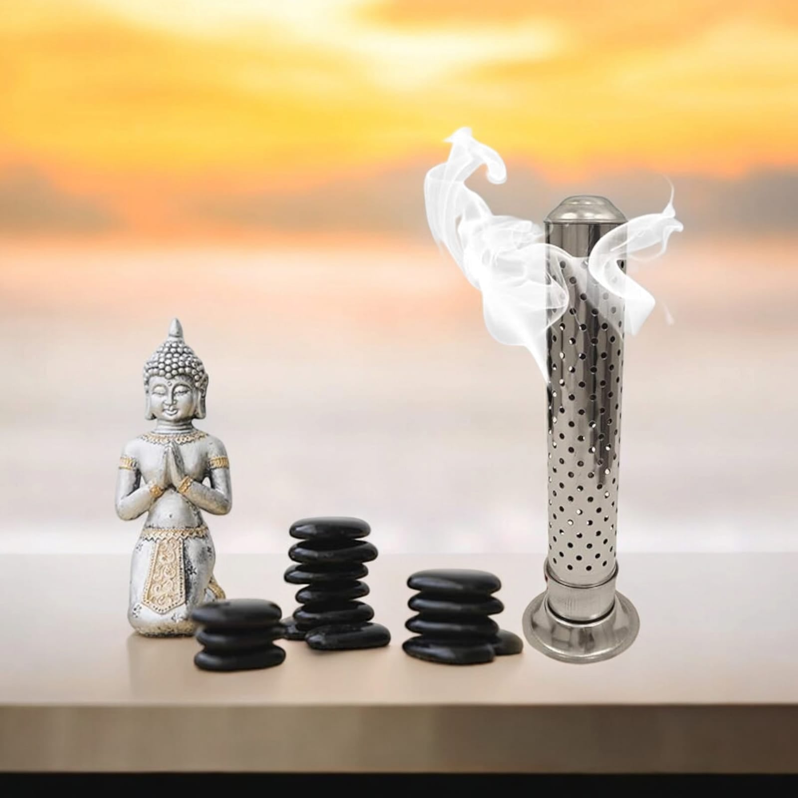 Agarbatti Stand Incense Stick Holder with Ash Catcher  With Free Agarbatti Pack Of 10