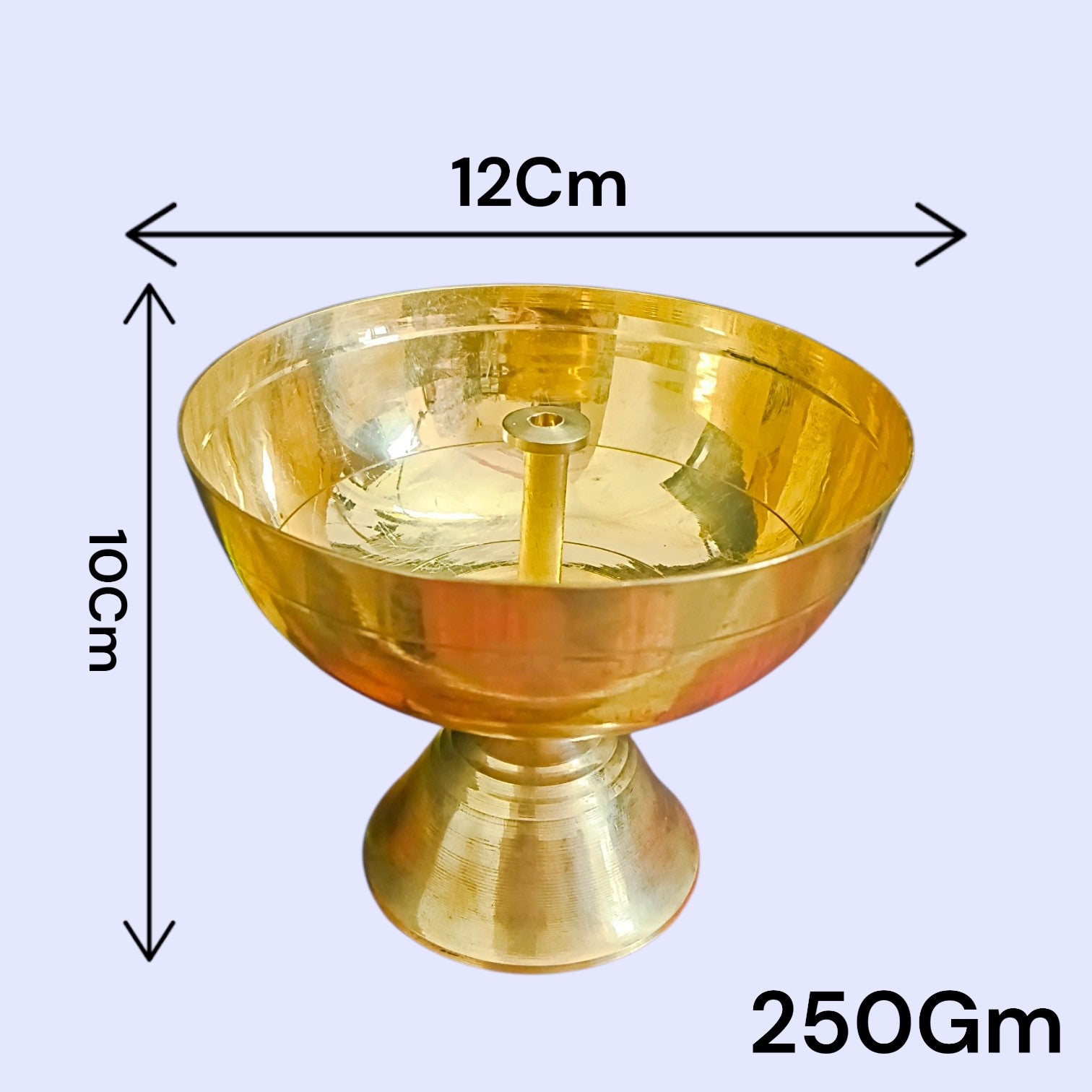 Akhand Jyot Brass Diya 250GM Traditional Oil Lamp for Puja Temple Aarti Worship