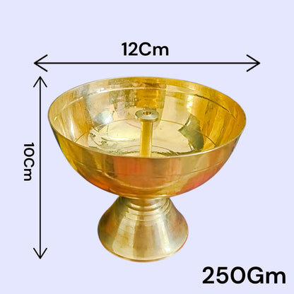 Akhand Jyot Brass Diya 250GM Traditional Oil Lamp for Puja Temple Aarti Worship