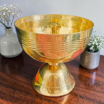 Akhand Jyot Brass Diya 520GM for Puja Temple Daily Worship Aarti Traditional Brass Oil Lamp