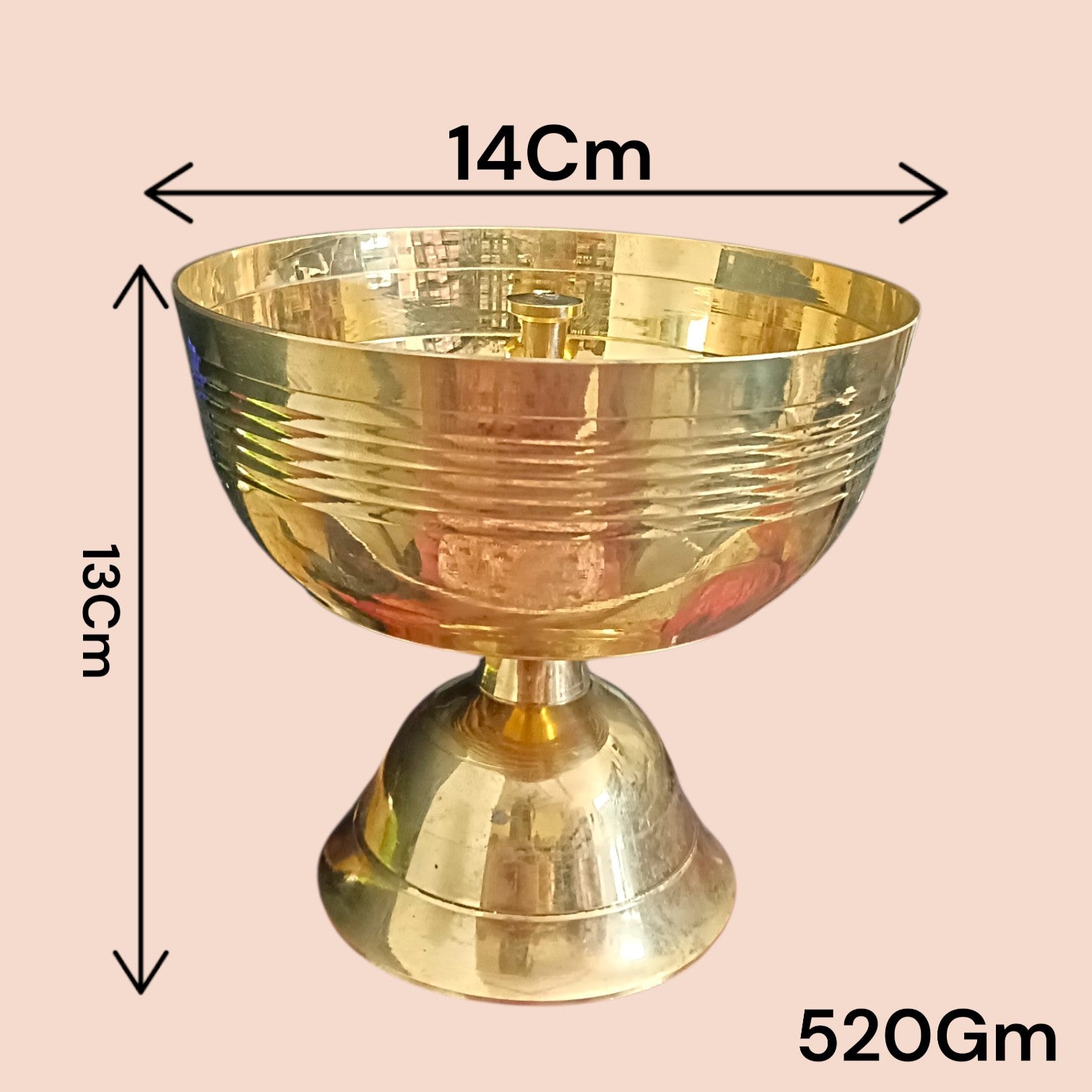 Akhand Jyot Brass Diya 520GM for Puja Temple Daily Worship Aarti Traditional Brass Oil Lamp
