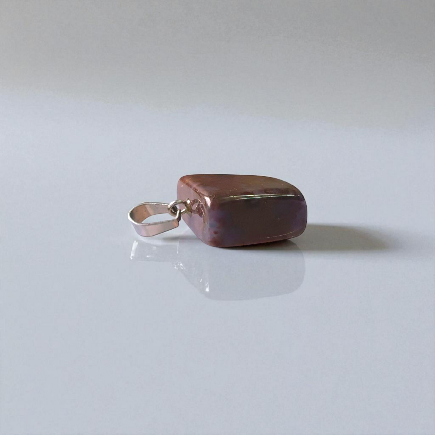 Almandine Garnet Pendant - Natural Deep Red Garnet Stone Set in a Unisex Silver Pendant for Healing and Daily Wear