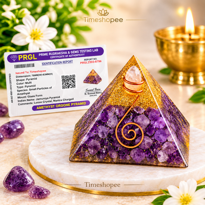 Amethyst Orgone Pyramid Lab Certified for Healing Energy & Vastu Balance