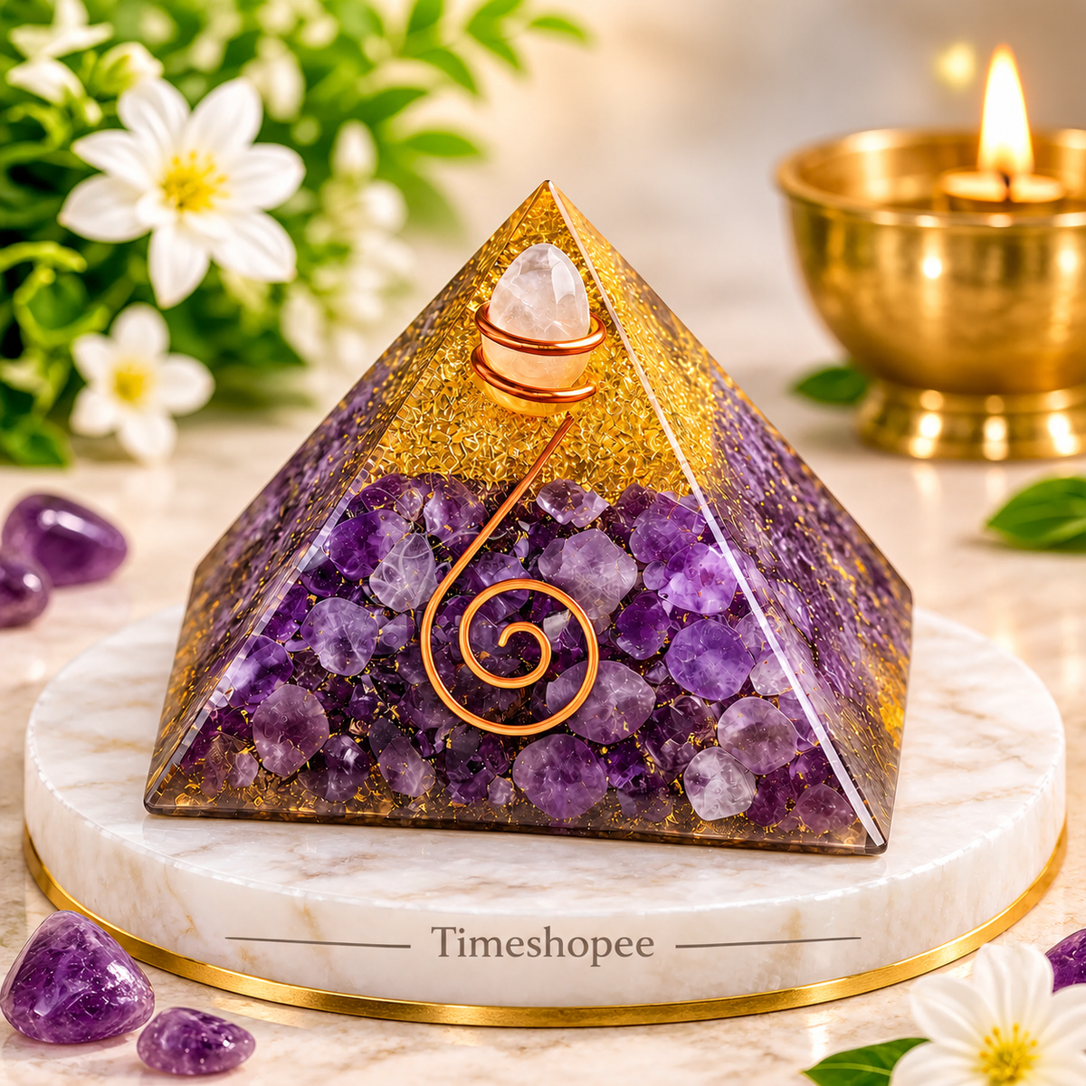 Amethyst_Orgone_Pyramid_Wellness_Pyramid By Timeshopee