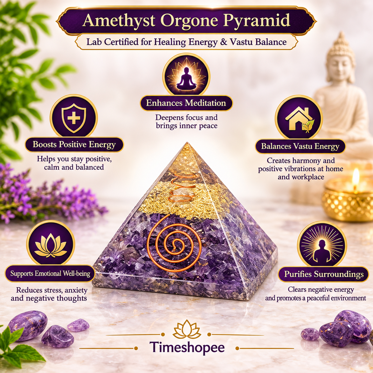Amethyst_Orgone_Pyramid_Wellness_Pyramid By Timeshopee