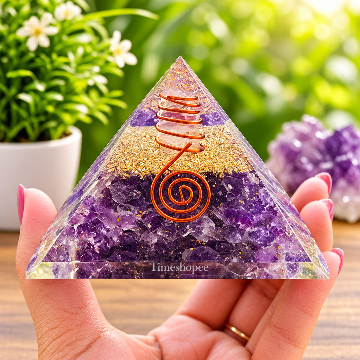 Amethyst_Orgone_Pyramid_Wellness_Pyramid By Timeshopee