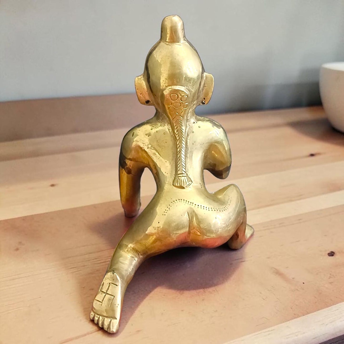 Ashtadhatu Brass Laddu Gopal Idol 10 Inch Divine Krishna Murti for Home Temple Daily Puja Premium Brass Krishna Statue by Timeshopee