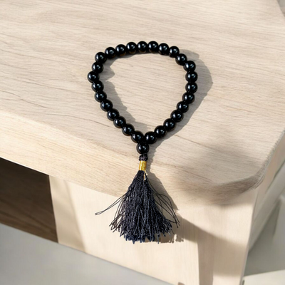 Black Agate Mala Kala Hakik 27+1 Beads | Natural Protection & Spiritual Mala