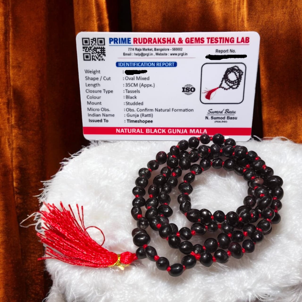 Black Gunja Mala with Lab Certification