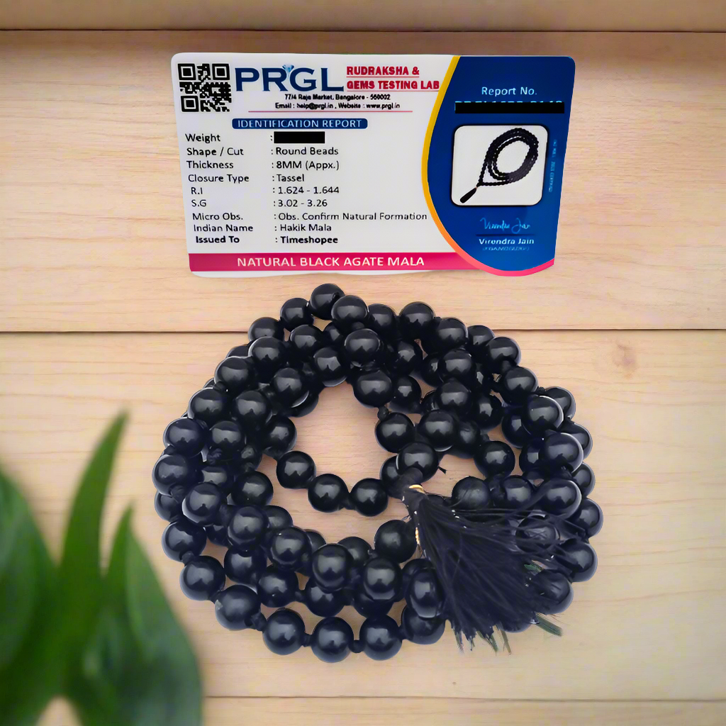 Black Hakik Mala Certified