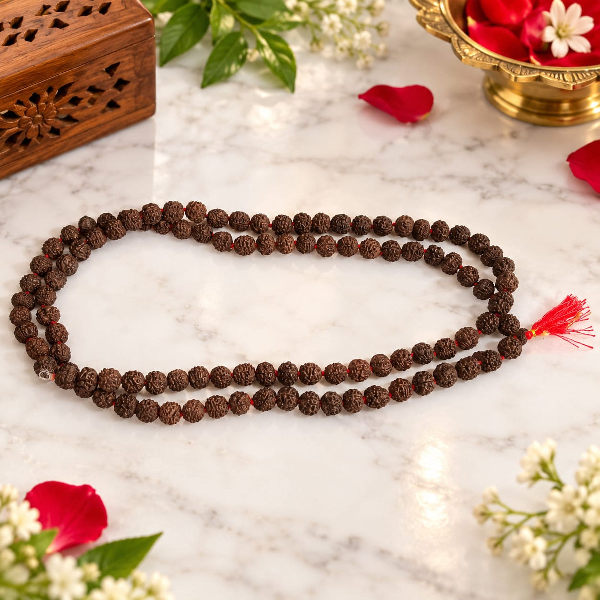 Black Rudraksha Mala and Bracelet Combo Lab Certified for Meditation Yoga