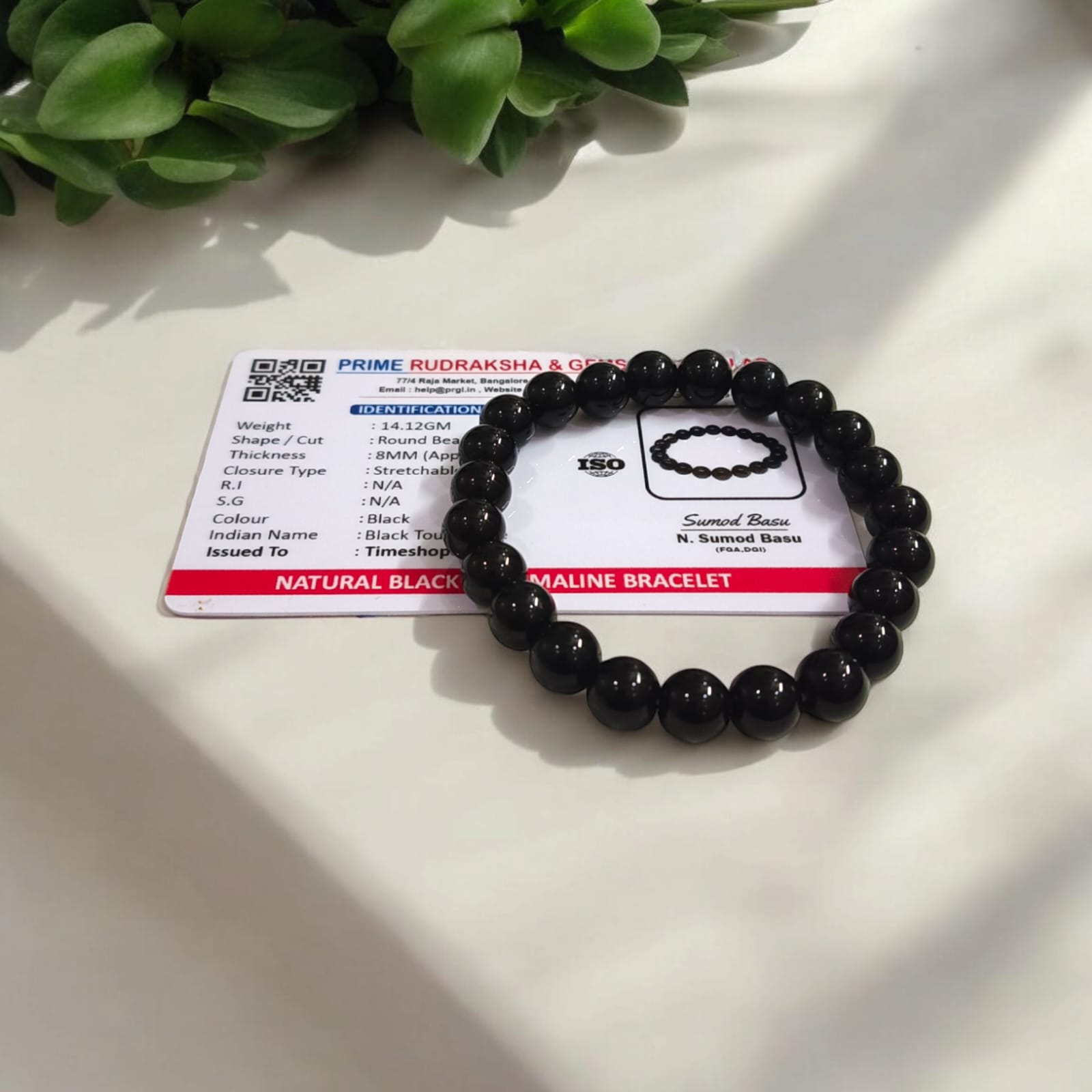 Black Tourmaline Bracelet | Lab Certified | Timeshopee