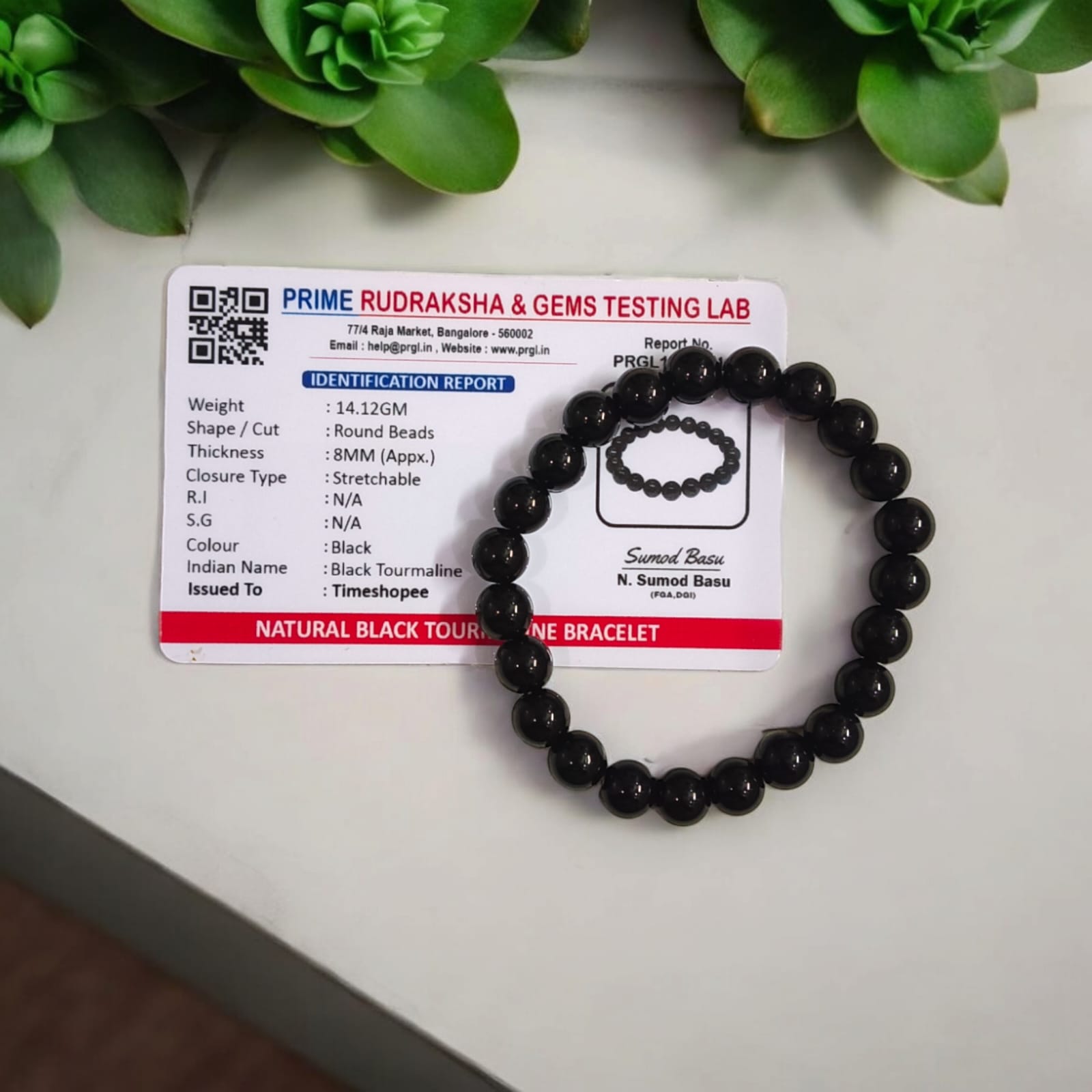 Black Tourmaline Bracelet | Lab Certified | Timeshopee