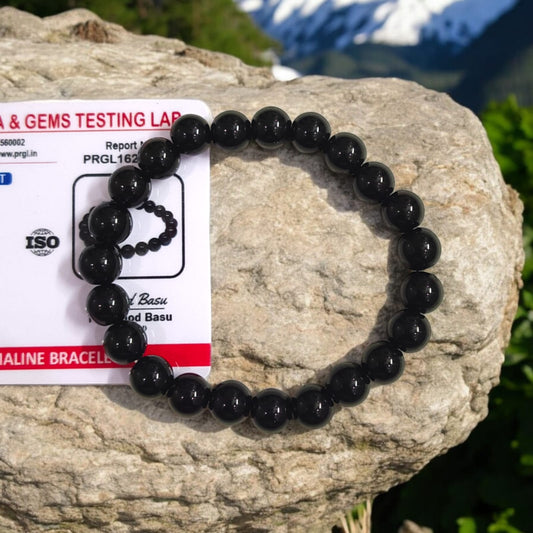 Black Tourmaline Bracelet | Lab Certified | Timeshopee