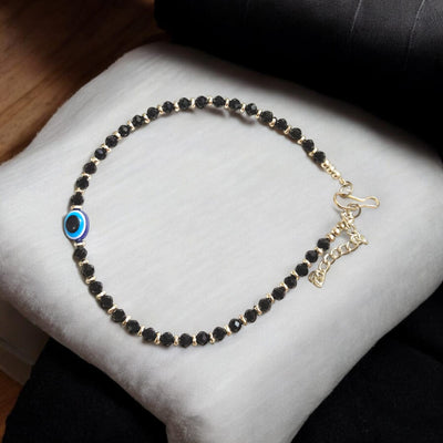 Black Bead Anklet for Women | Evil Eye Protection & Positive Energy – Timeshopee
