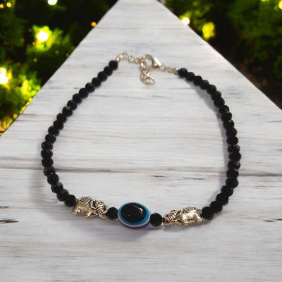 Evil Eye Black Bead Anklet for Girls | Protection & Good Luck – Timeshopee