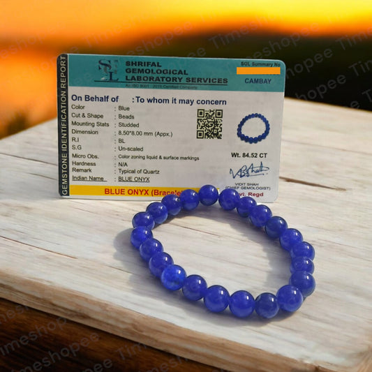 Blue Onyx Bracelet for Healing & Energy | Lab Certified Spiritual Bracelet – Timeshopee