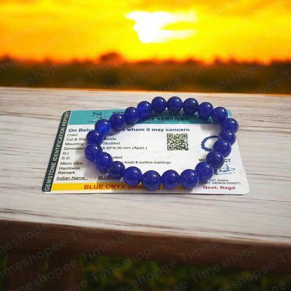 Blue Onyx Bracelet for Healing & Energy | Lab Certified Spiritual Bracelet – Timeshopee