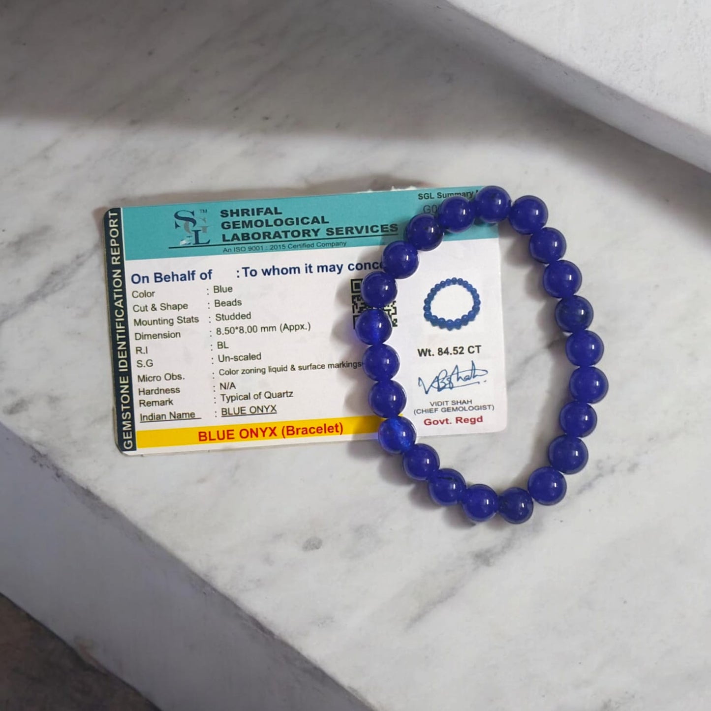 Blue Onyx Bracelet for Healing & Energy | Lab Certified Spiritual Bracelet – Timeshopee
