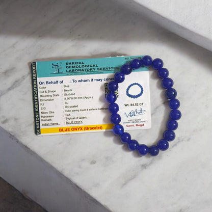 Blue Onyx Bracelet for Healing & Energy | Lab Certified Spiritual Bracelet – Timeshopee