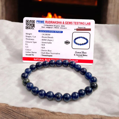 Blue Tourmaline Bracelet for Healing & Protection | Lab Certified – Timeshopee