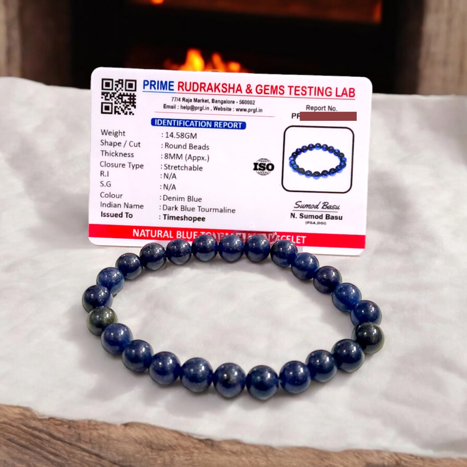 Blue Tourmaline Bracelet | Lab Certified | Timeshopee