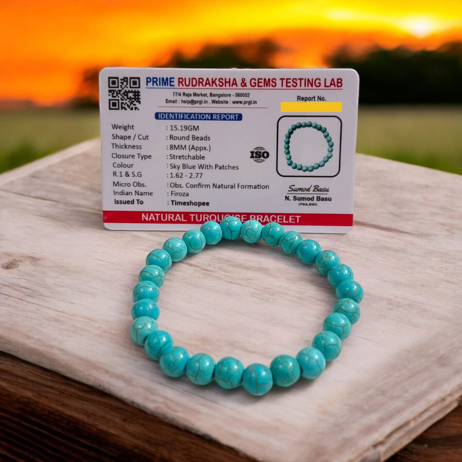 Blue Turquoise Bracelet | Lab Certified | Timeshopee