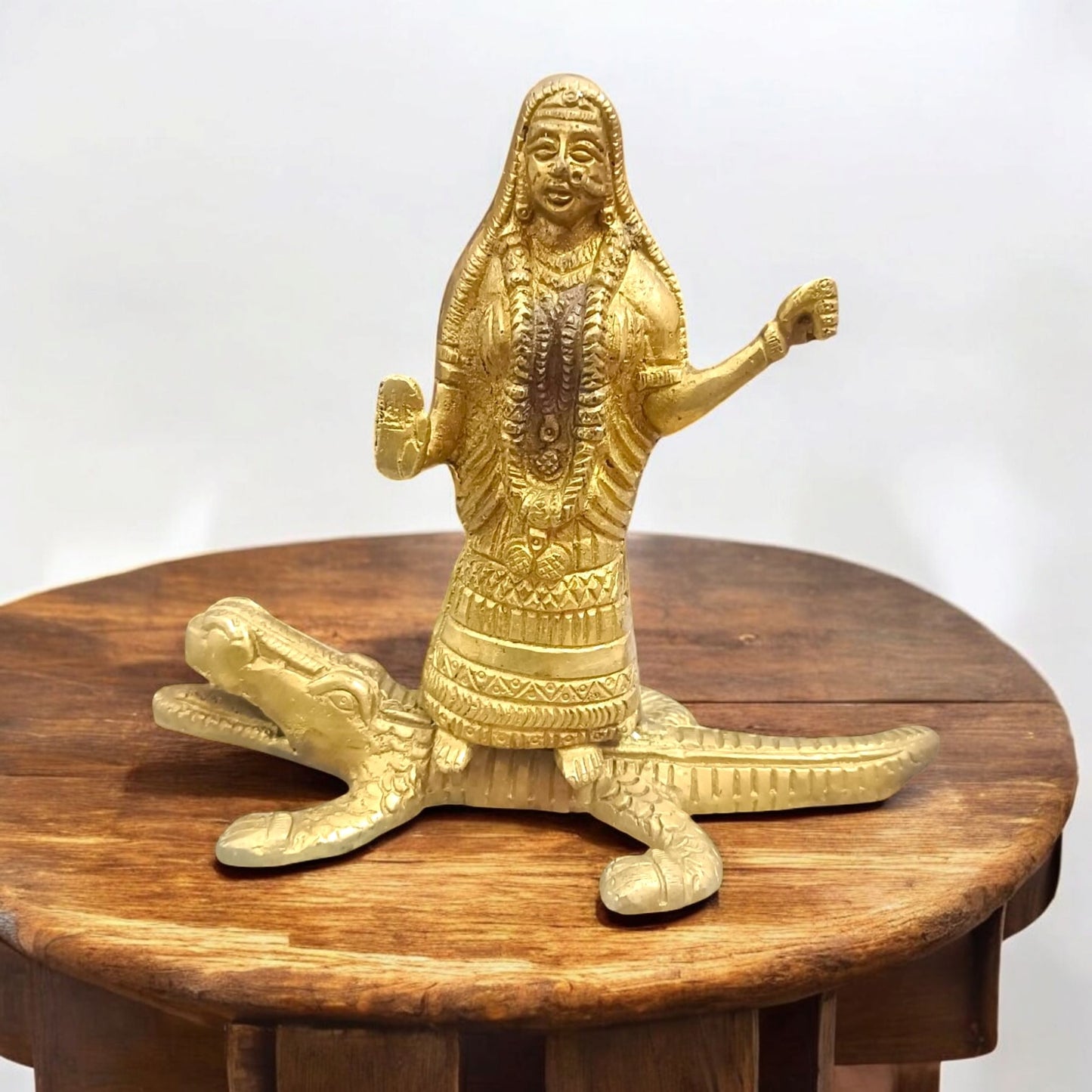 Brass Ganga Mata Murti – Divine Statue for Home & Temple Decor