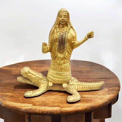 Brass Ganga Mata Murti – Divine Statue for Home & Temple Decor