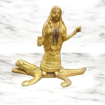 Brass Ganga Mata Murti – Divine Statue for Home & Temple Decor