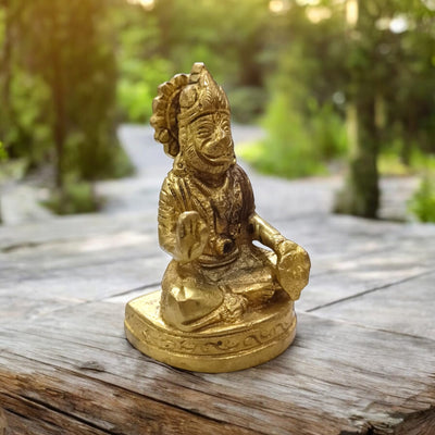 Brass Hanuman Ji Murti – Divine Hanuman Idol for Pooja & Home Temple