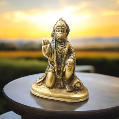 Brass Hanuman Ji Murti – Divine Hanuman Idol for Pooja & Home Temple