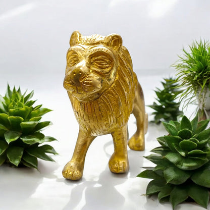 Brass Lion Statue For Office Vastu By Timeshopee