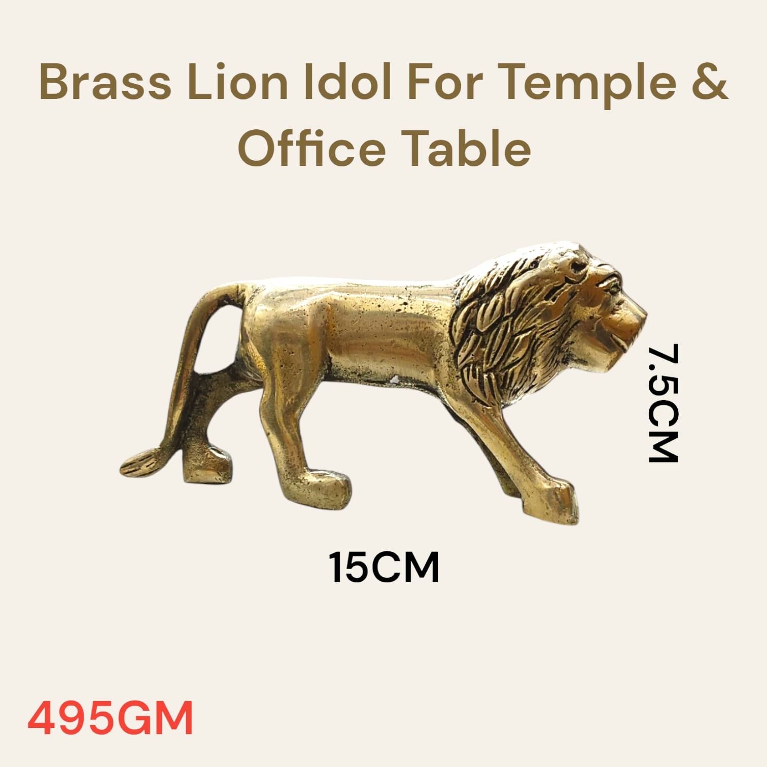 Brass Lion Statue | For Office Vastu | Timeshopee