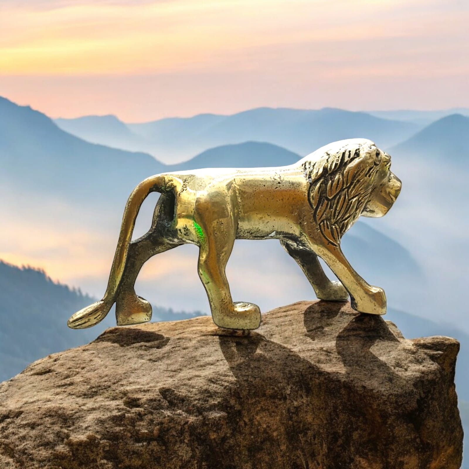 Brass Lion Statue | For Office Vastu | Timeshopee